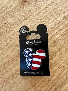 Disney Mickey Flag Enamel Pin - Red, White, Blue